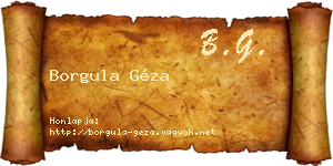Borgula Géza névjegykártya