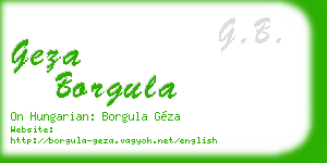 geza borgula business card